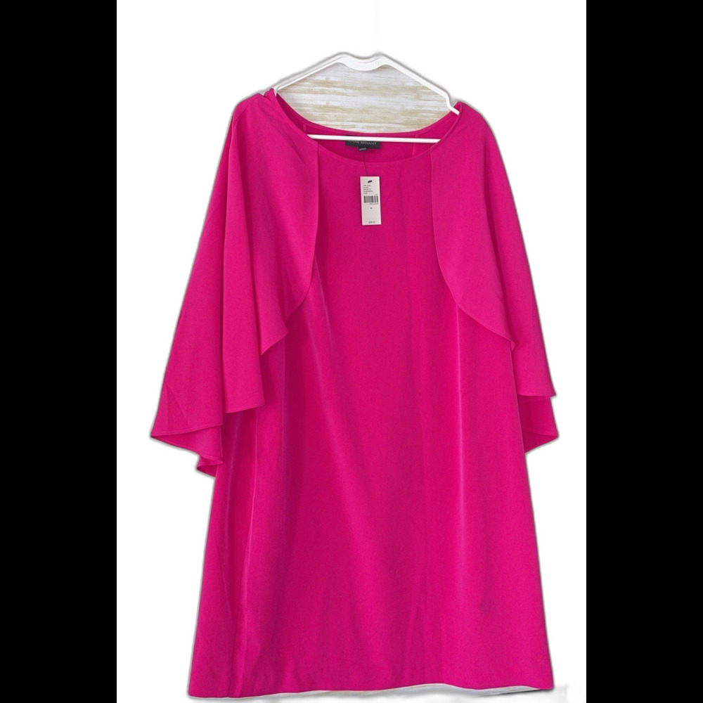 NWT Lane Bryant Fuchsia Cape Dress Size 16
